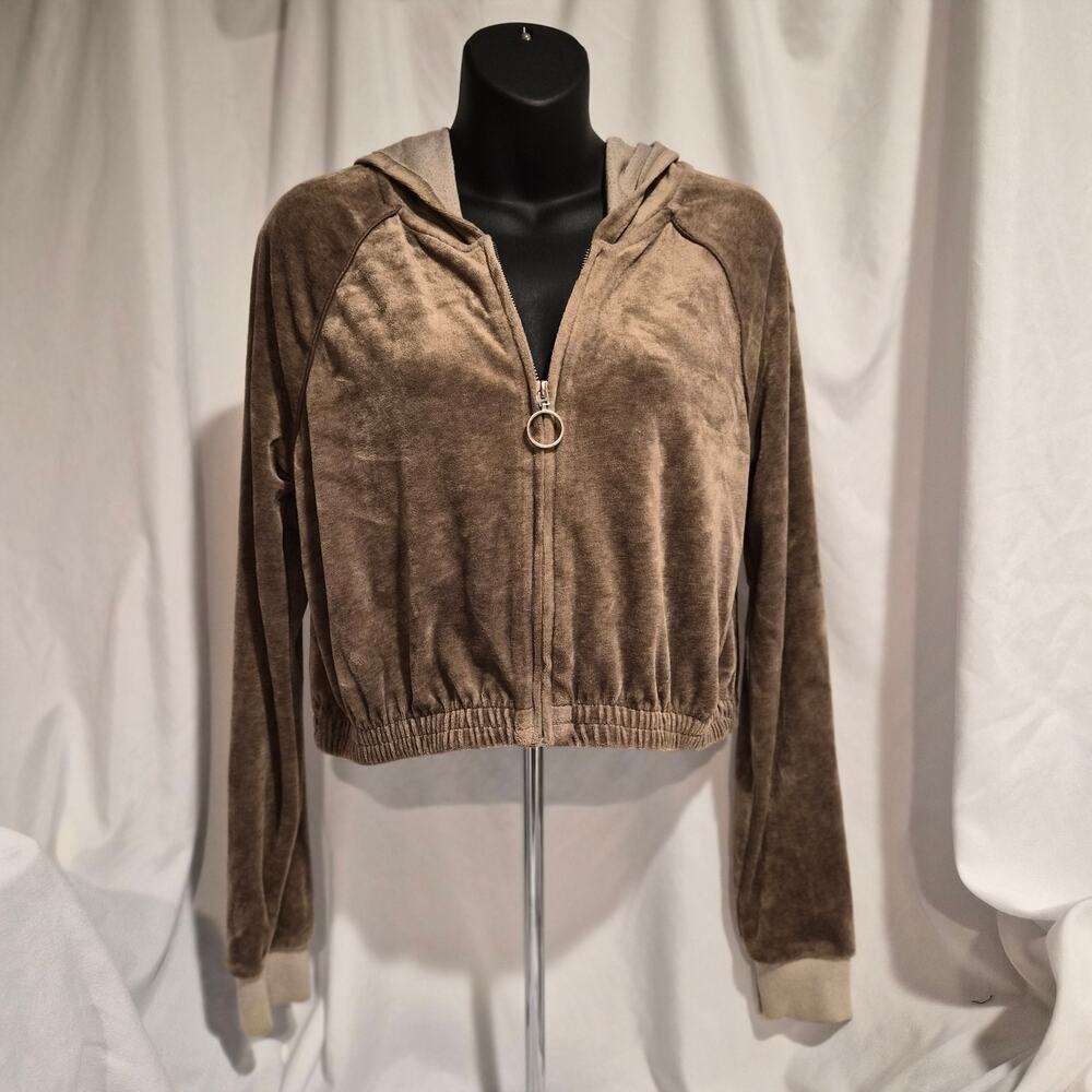 Free People FP Movement Velour Cropped Hoodie y2k style-‎ Small